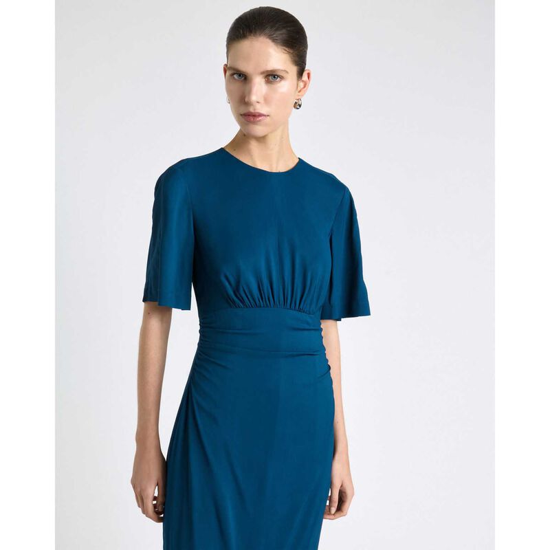 Cue Stretch Viscose Short Sleeve Midi Dress image number 3